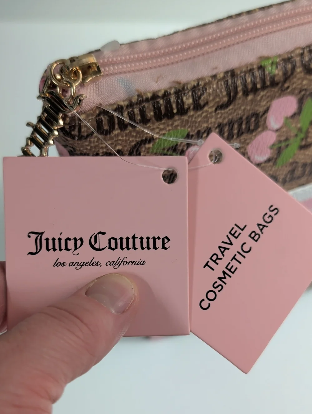 Juicy Couture Logo Cherry Cosmetic Bag & Travel Bottle